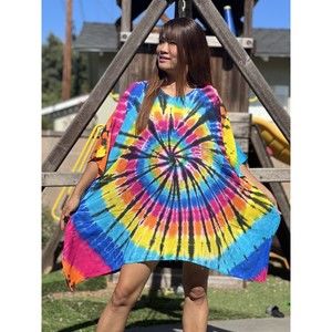 Womens Handmade Tie Dye Beach  Star Wear Boho Hippie MultiColor Unique Fit S-2XL